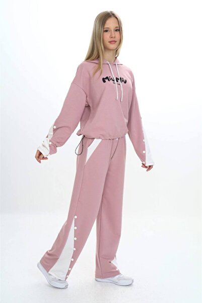 Dalikda Κοριτσίστικο 100% βαμβακερό κουκούλα με λεπτομέρεια στο κάτω μέρος και το επάνω μέρος της φόρμας-179