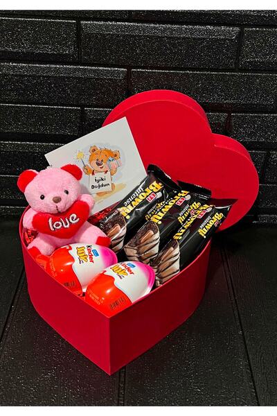 Flurose Sevgiliye Dogum Gunu Hediyesi Kalp Kutuda Kalpli Pembe Mini Ayıcık - ...