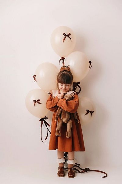 Çemrek Süs Parti Brown Bow Balloon Harness Set of 10