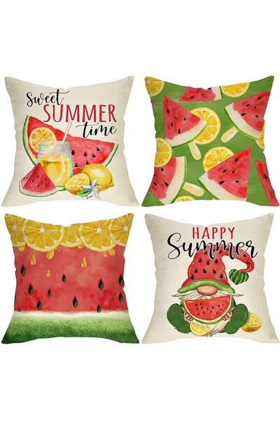 Generic غطاء وسادة من Azonee Happy Sweet Summer Time، مزخرف برسومات قزم البطي...