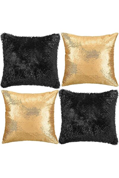 Generic أغطية وسائد مزخرفة من SYOSI مقاس 18 × 18، 4 قطع من أغطية الوسائد النا...