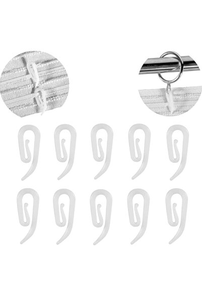 Generic خطافات ستائر بلاستيكية بيضاء من KASTWAVE لستارة الباب وستارة النافذة ...