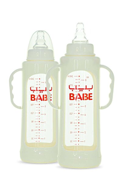 Babe Glass Baby Feeding Bottle Heat-Resisting (L) - 240 ml (8 oz)