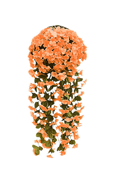 LUZAB Duvar Süsü Yapay Çiçek Sarkan Begonvil Menekşe Sarmaşık Çiçeği Somon