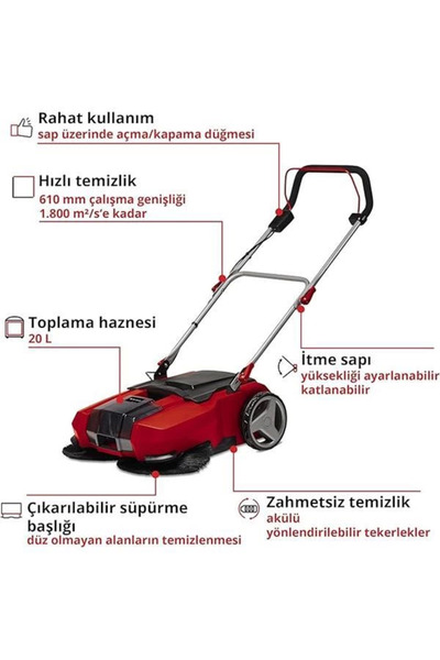 Genel Markalar Akülü Zemin Temizleme TE-SW 18/610 Li-Solo Power X-Change , Kırmızı - 2352040