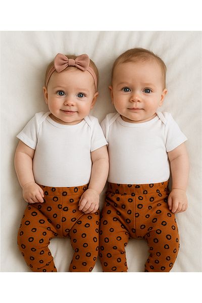 HENESSA TEKSTİL 2 Pieces Newborn Pajama Bottoms Leopard Pattern