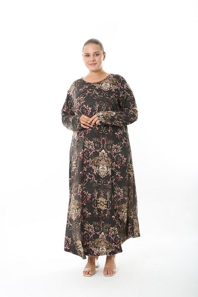 XL Modam Women's Lycra Viscose Multi-Colored Patterned Plus Size Dress