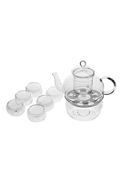Generic 9 Piece Tea Set Clear 600ml