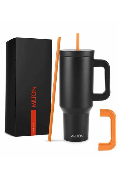 Generic Milton 40 oz Tumbler with Dual Removable Handles and Straws, Double W...