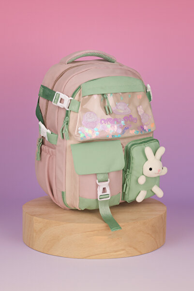 FATELLA Girls' Korean Style Kawaii Rabbit Dusty Rose Primary and Secondary Sc...