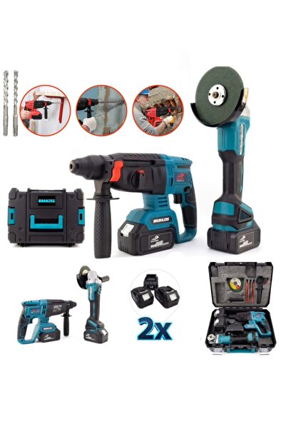 BRANZEG Şarjlı İkili Matkap Seti Şarjlı Hilti Matkap Şarjlı Spiral Çift Batarya Kömürsüz Motor