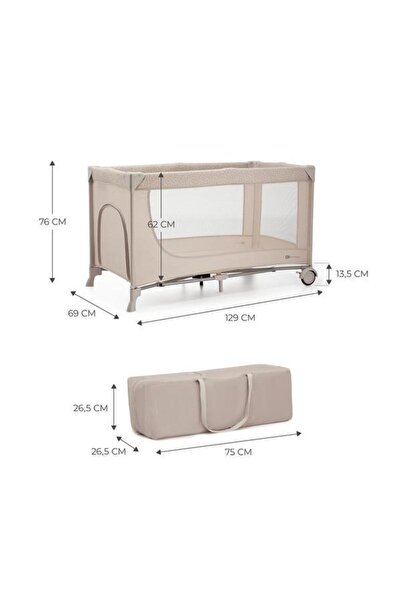 Kinderkraft Portable Baby Crib JOY 2, Beige