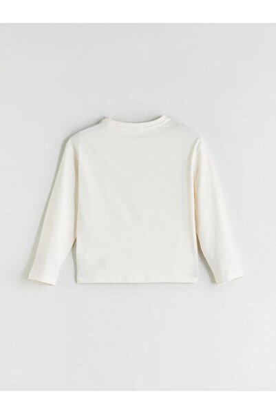 LC Waikiki Μακρυμάνικο μπλουζάκι για κορίτσια με στάμπα LCW Crew Neck (W5)