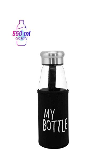 Generic DELCASA Water Bottle With Pad Black/Clear/Silver