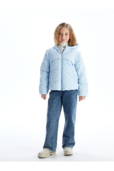 LC Waikiki LCW Kids YENİ SEZON Kapüşonlu Kız Çocuk Mont