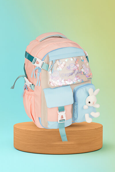 FATELLA Kız Çocuk Kore Tarzı Kawaii Tavşanlı Pembe İlkokul Ve Ortaokul Sırt ...