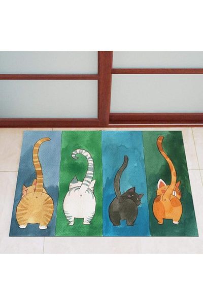 Generic BTER Non-slip Doormat, Cute Welcome Mat Sturdy Practical Cat Pattern for Kitchen Living Room for Ba