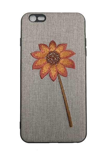 OEM Θήκη συμβατή με iPhone 6 Plus, κεντημένο λουλούδι σε απομίμηση δέρματος, ...