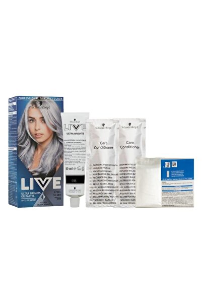 Live Vopsea de păr semipermanentă Schwarzkopf Ultra Brights 098 Silver Steel, 80 ml