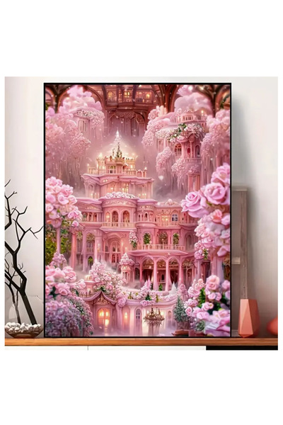 ŞAN ART DESİGN PEMBE RÜYA KALESİ 5D ELMAS MOZAİK PUZZLE BOYAMA SETİ 20*30cm