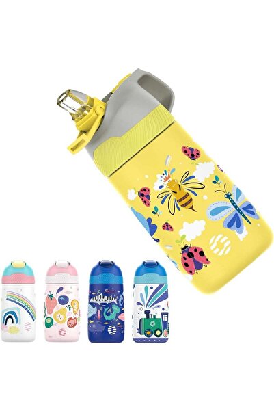 Generic Kids Stainless Steel Water Bottles with Straw, 12 oz Leak Proof Insul...