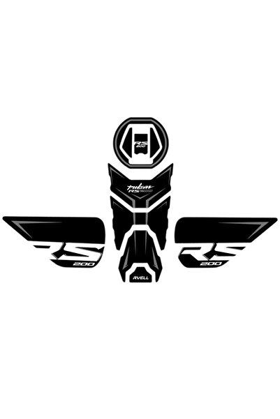 MKARAKAN RVELL Bajaj Pulsar RS200 Uyumlu Tank Pad Set 001