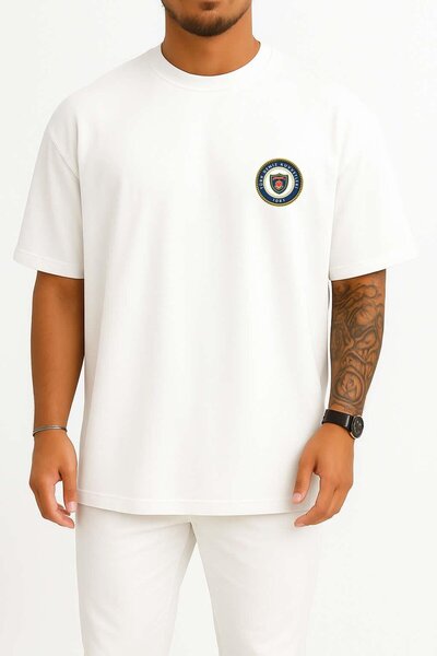 Bahriyeli Collection oversized Τουρκικό Ναυτικό Μπλουζάκι Unisex με σχέδιο τσέπης και πλάτης