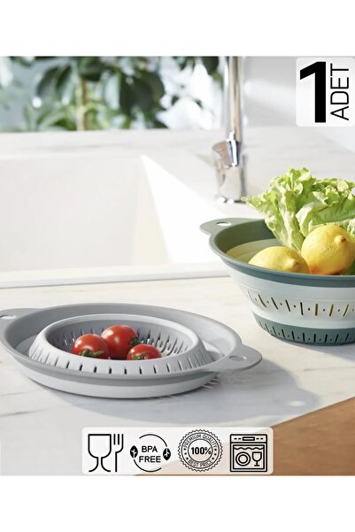 Seyank Haus Katlanır Pratik Akordiyon Süzgeç Pirinç Makarna Süzgeci