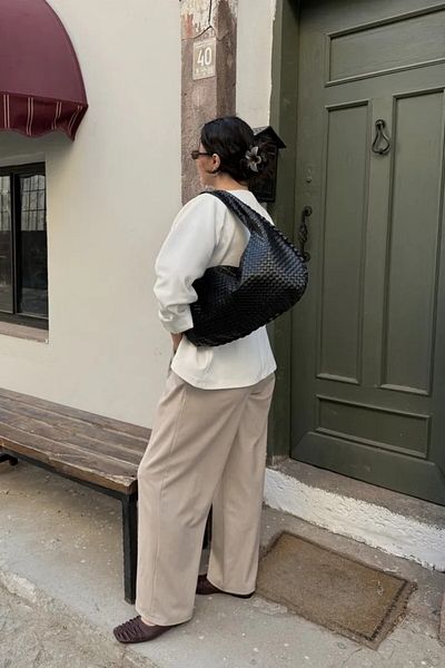 LEONAS Retro Braided Large Women's Hand and Shoulder Bag Vienna St0008
