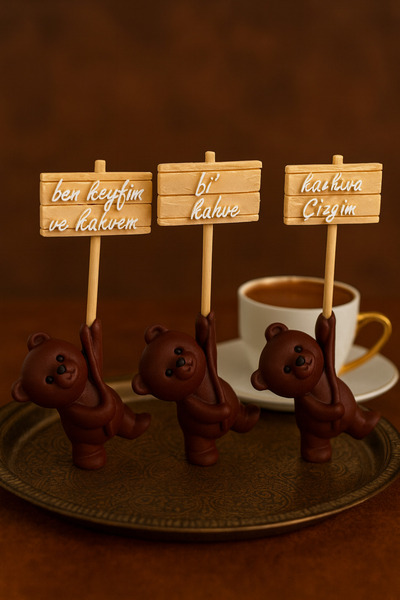 edoy Dekoratif Ayıcık Bi Kahve Seti – Modern Minimal Ev Aksesuarı Hediyelik Obje Masa Üstü Dekoratif Süs