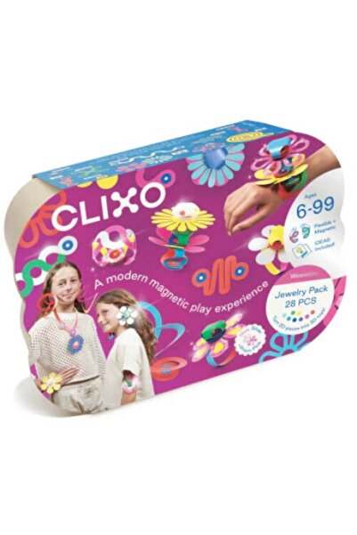 Clixo ® магнитна игра за сглобяване - Цветни бижута (28 части)