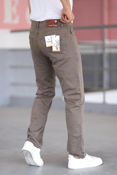 LORDA GİYİM ΑΝΔΡΙΚΟ ΤΑΙΝΙΑ ΤΑΙΝΙΑ Taycan Dobby Steel Πλεκτό Ψηλόμεσο Λύκρα με φερμουάρ και κέντημα με 5 τσέπες