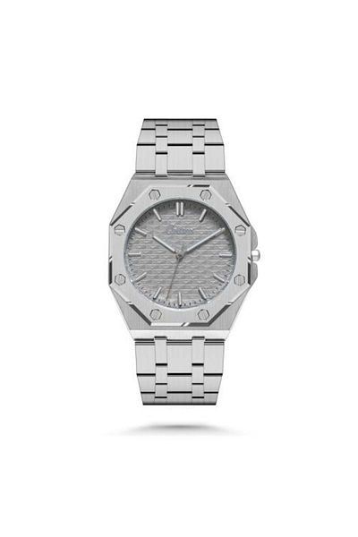 catera Men's watch with a modern design in silver and a gray dial