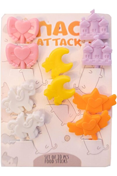 Snack Attack SA Unicorn Food Picks for Kids – 6 Pcs Mini Toddler Fruit Forks, Cute Bento Lunch Box Accessories,