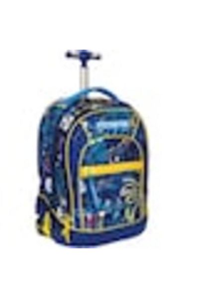 OEM Trolley Backpack, Mitama, Silicone Wheels, Reinforced Base, 47x34X21,, Navy Blue with Yellow