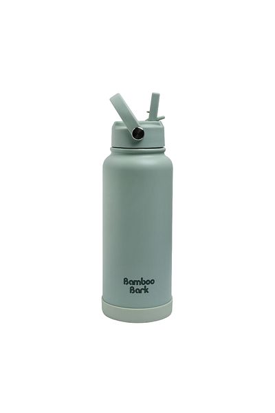 Bamboo Bark 1000 ML Insulated Water Bottle with Sipper Lid – Stainless Steel Double Wall Vacuum Flask