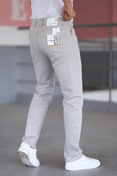 LORDA GİYİM ΑΝΔΡΙΚΟ ΤΑΙΝΙΑ ΤΑΙΝΙΑ Taycan Dobby Steel Πλεκτό Ψηλόμεσο Λύκρα με φερμουάρ και κέντημα με 5 τσέπες