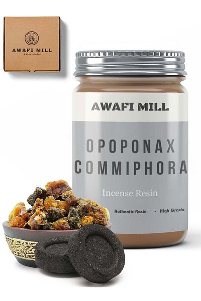 Generic Awafi Mill Opoponax Resin Incense | Natural Premium Handpicked Resin with Charcoal Tablet