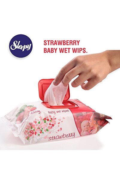 Sleepy Baby Wet Wipes, Hypoallergenic, 0% Alcohol, Strawberry, 12x120 (1440 pcs)