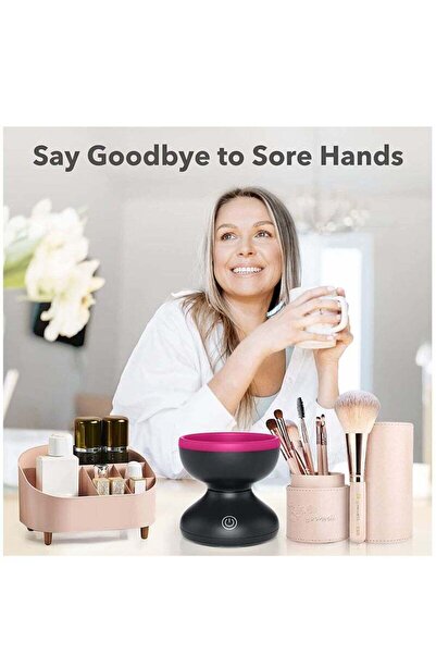 COOYA جهاز تنظيف فرش المكياج الكهربائي، يعمل بمنفذ USB، سهل التخزين والحمل، تنظيف عميق