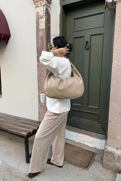 LEONAS Retro Braided Large Women's Hand and Shoulder Bag Vienna St0008