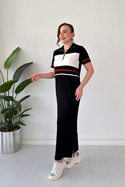 MaziButik Block Basic Dress Black