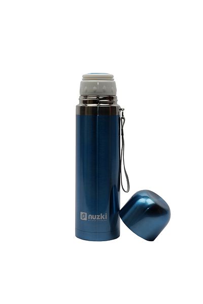 nuzki Stainless Steel Water Bottle 500ml Steel Vacuum Insulated Flask Black Color