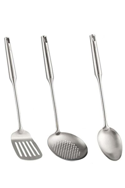 Smart Kitchen - 3-Piece Stainless Steel Cooking Spoon Set