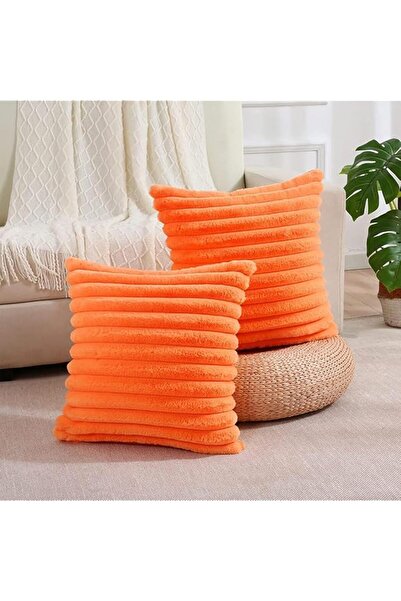 Generic عبوتان من أغطية الوسائد المزخرفة، غطاء وسادة مخطط ناعم، وسادة مربعة ا...