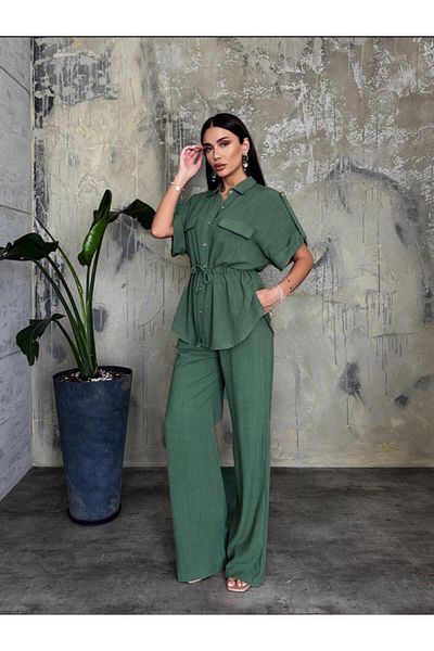 ONE WAY FASHION Cool Linen Cotton Set
