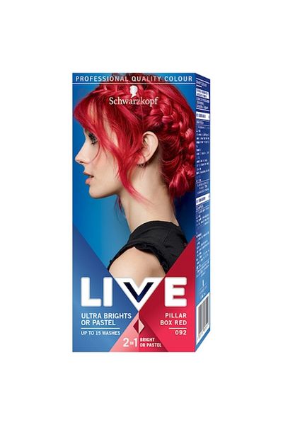 Schwarzkopf Live Ultra Brights 092 Pillar Box Red Hair Dye, 80 ml