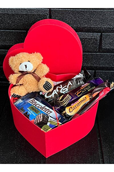 Flurose Sevgiliye - Arkadaşa Hediye Kalp Kutuda Kahverengi Mini Ayıcık Ve Bit...