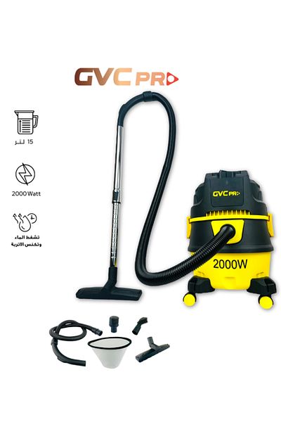 GVC PRO GVCV-1760 Wet & Dry Barrel Vacuum Cleaner - 15L, 2000W | Powerful Suction, Ergonomic Design