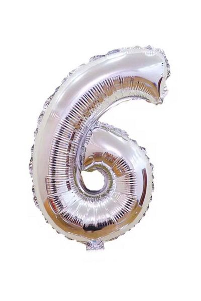 Generic Little Lolo Number 6 Foil Balloon – Large 40 Inch – Gold or Silver